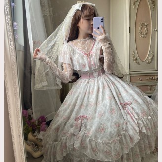 Antique Flower Wall Classic Lolita Style Dress (DJ61)